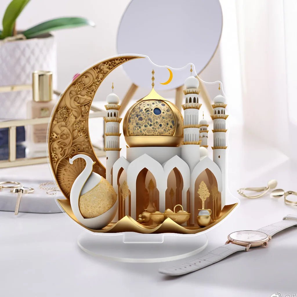 Ramadan Dekoration – Elegant Bordspynt med Måne &amp; Moské - World of StylesRamadan Dekoration – Elegant Bordspynt med Måne &amp; MoskéHem &amp; Inredning → Dekoration → Ramadan / HögtidRamadan Dekoration – Elegant Bordspynt med Måne &amp; Moské