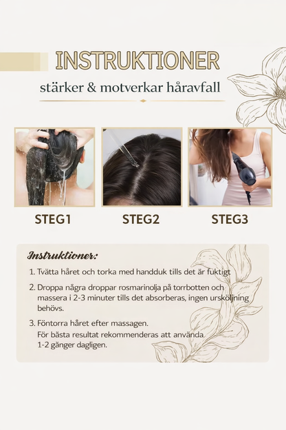 Rosmarinolja för hårväxt – stärker &amp; reparerar håret