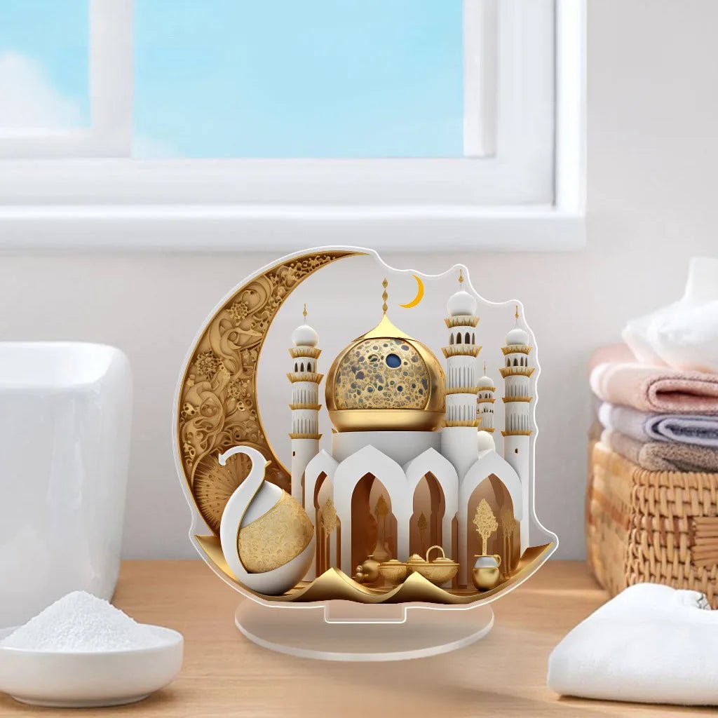 Ramadan Dekoration – Elegant Bordspynt med Måne &amp; Moské - World of StylesRamadan Dekoration – Elegant Bordspynt med Måne &amp; MoskéHem &amp; Inredning → Dekoration → Ramadan / HögtidRamadan Dekoration – Elegant Bordspynt med Måne &amp; Moské